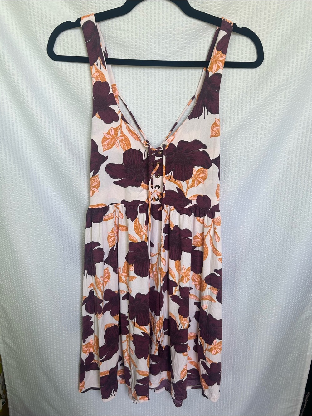 Maaji Boho Floral Tie-Up Mini Dress / Beach Cover-Up Size M